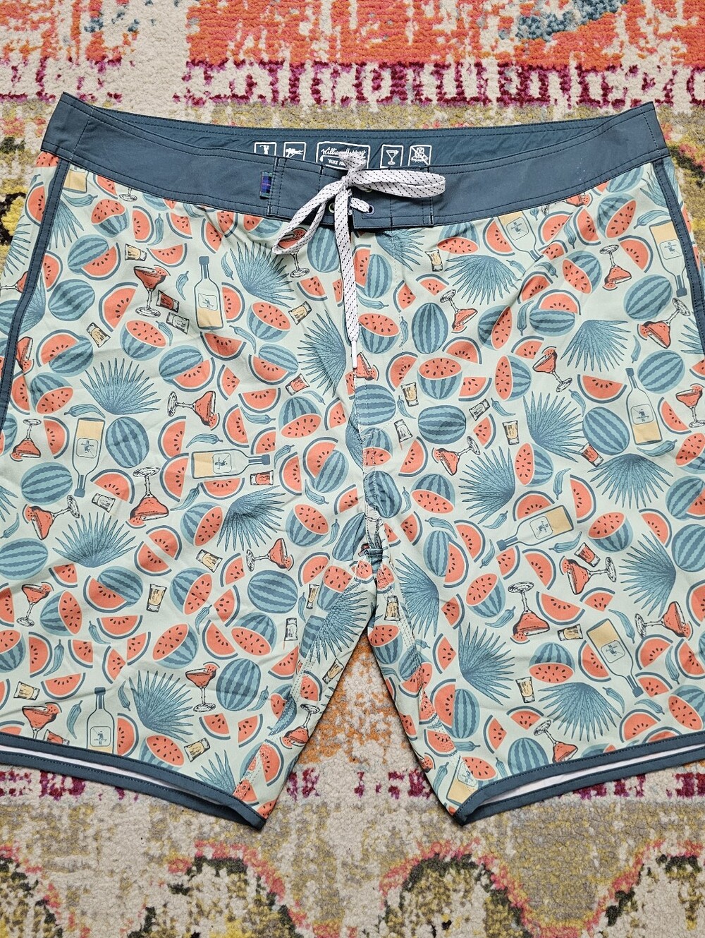 William Murray Seed Spitter Watermelon Mens Trunk Size 38 Board Shorts 9" Inseam